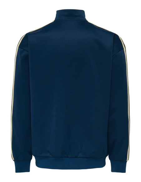 Sudadera cremallera retro . ONSRIBER RLX LS ZIP STRIPE TRACK SWEAT
