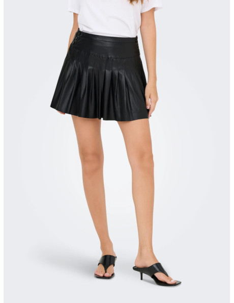 Falda corta plisada . ONLSAFIRA HW FAUX LEA PLEAT SKIRT CC PNT