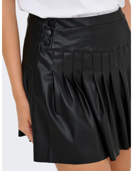 Falda corta plisada . ONLSAFIRA HW FAUX LEA PLEAT SKIRT CC PNT