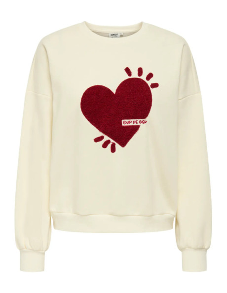 Sudadera corazón .ONLTAMMIE L/S PRINT O-NECK SWT