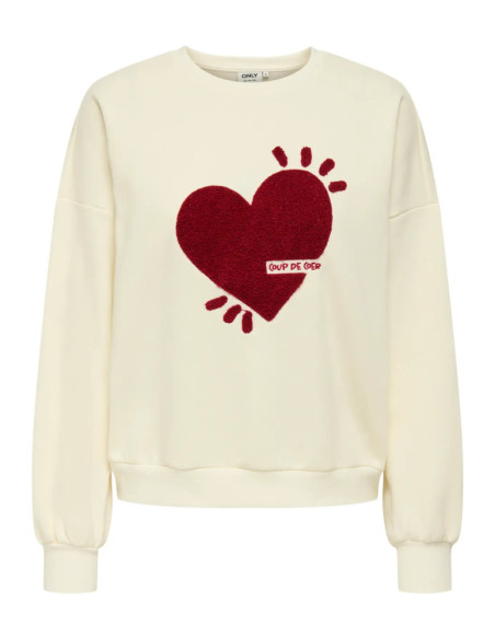 Sudadera corazón .ONLTAMMIE L/S PRINT O-NECK SWT