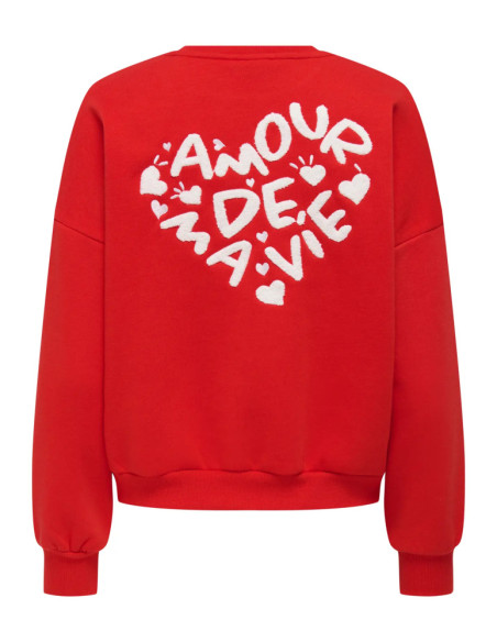Sudadera corazón .ONLTAMMIE L/S PRINT O-NECK SWT
