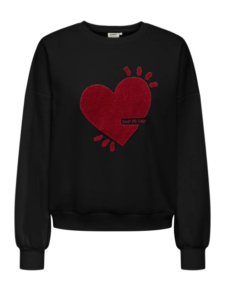 Sudadera corazón .ONLTAMMIE L/S PRINT O-NECK SWT