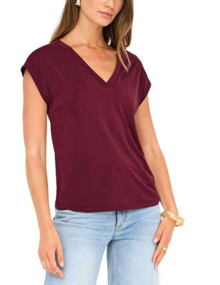 Camiseta básica manga corta cuello pico . ONLFREE LIFE S/S