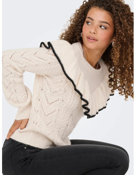 Jersey de punto .ONLISOLDE LS FRILL O-NECK KNT