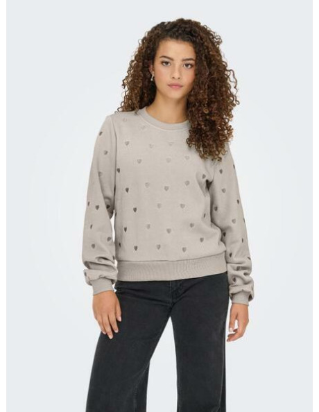 Sudadera corazones .ONLATIKA L/S O-NECK GLITTER EMB. BOX SWT