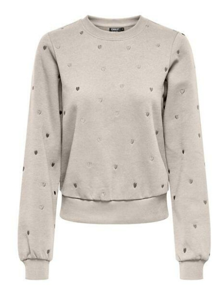 Sudadera corazones .ONLATIKA L/S O-NECK GLITTER EMB. BOX SWT
