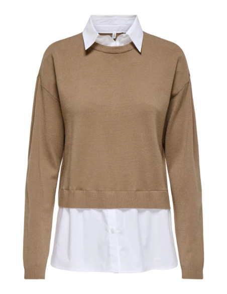 Jersey de punto con sobre camisa .ONLPAYSON LS MIX PULLOVER KNT