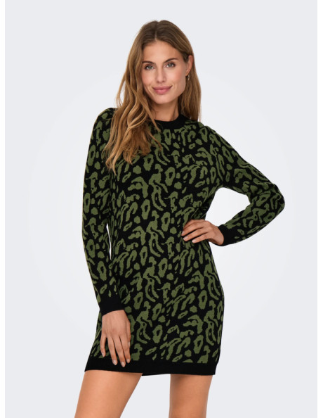 Vestido punto  animal print .ONLJENNI LS DRESS KNT NCA