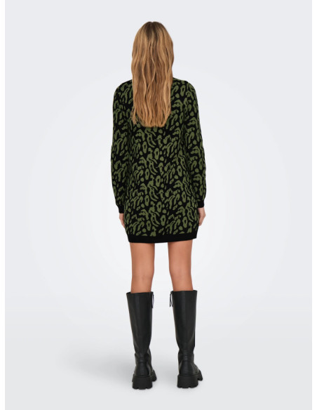 Vestido punto  animal print .ONLJENNI LS DRESS KNT NCA