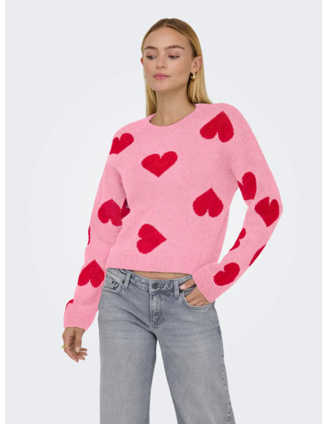 Jersey corazones . ONLSMILE LS PULLOVER KNT