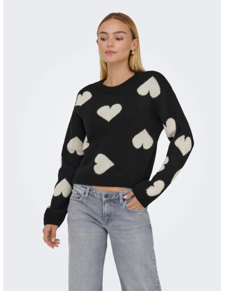 Jersey corazones . ONLSMILE LS PULLOVER KNT