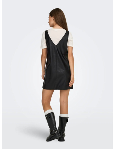 Peto polipiel cuello V . ONLHEIDI FAUX LEATHER DRESS CS OTW