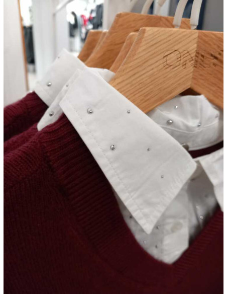 Jersey brillos sobre camisa . ONLDAGMAR LS COLLAR MIX KNT