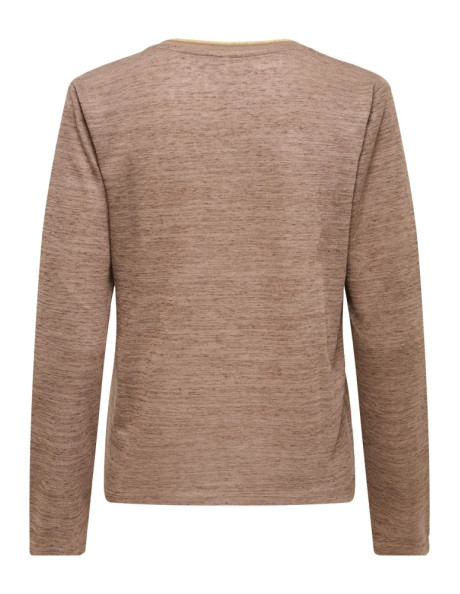 Jersey punto fino hilo dorado .ONLBEATRICE L/S V-NECK TOP BF JRS