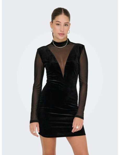 Vestido fiesta .ONLSMOOTH L/S MESH MIX SHORT DRESS JRS
