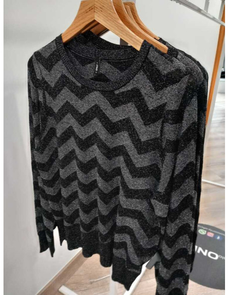 Jersey fino glitter . ONLJILLO LS ZIGZAG O-NECK GLITTER KNT