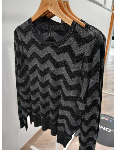 Jersey fino glitter . ONLJILLO LS ZIGZAG O-NECK GLITTER KNT