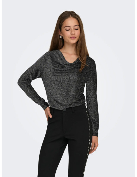 Camiseta manga larga glitter . NLRICH L/S GLITTER WATERFALL TOP JRS