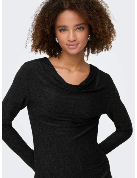 Camiseta manga larga glitter . NLRICH L/S GLITTER WATERFALL TOP JRS