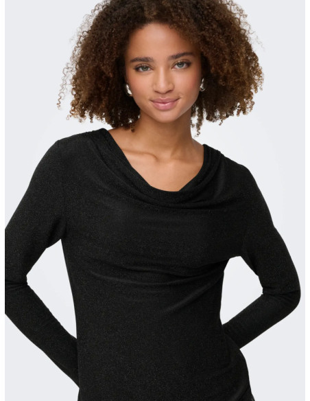 Camiseta manga larga glitter . NLRICH L/S GLITTER WATERFALL TOP JRS