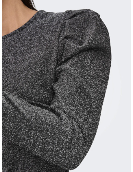 Camiseta manga abullonada  glitter . ONLRICH L/S GLITTER PUFF TOP JRS