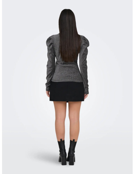 Camiseta manga abullonada  glitter . ONLRICH L/S GLITTER PUFF TOP JRS