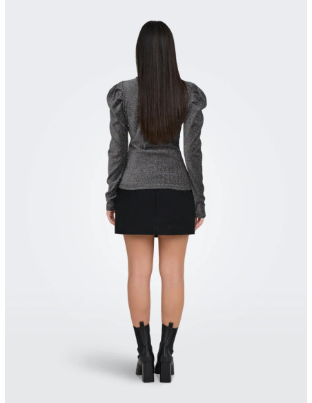 Camiseta manga abullonada  glitter . ONLRICH L/S GLITTER PUFF TOP JRS