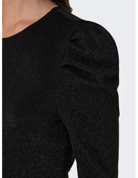 Camiseta manga abullonada  glitter . ONLRICH L/S GLITTER PUFF TOP JRS