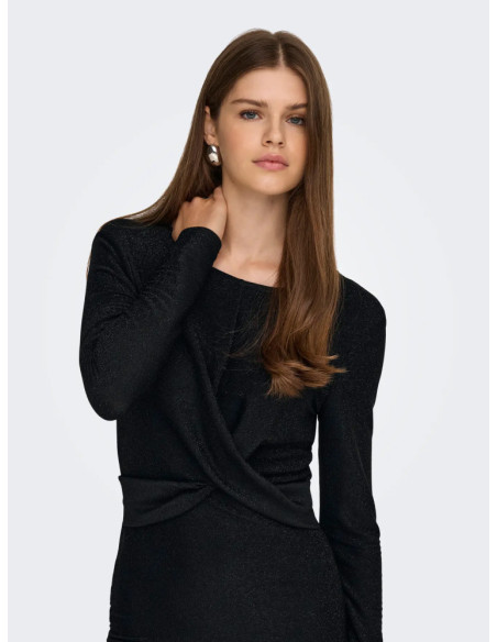 Vestido fiesta glitter . ONLRICH L/S GLITTER TWIST DRESS JRS