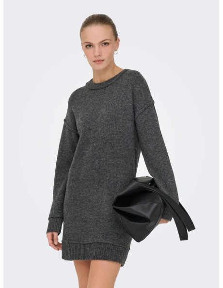 Vestido de punto.ONLHAZEL LS O-NECK DRESS BF KNT