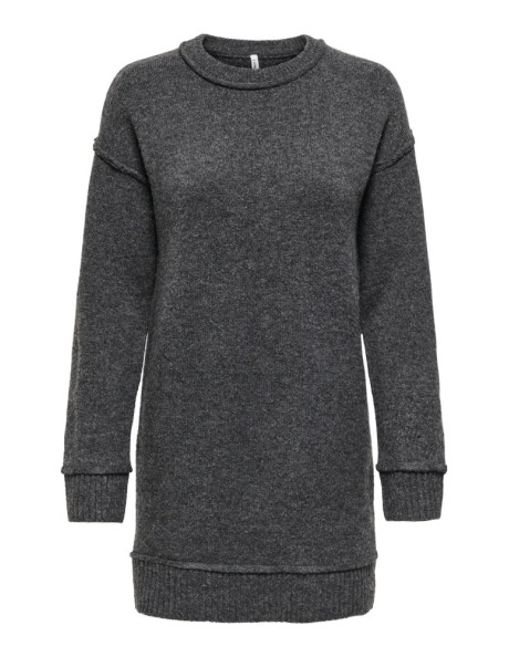 Vestido de punto.ONLHAZEL LS O-NECK DRESS BF KNT