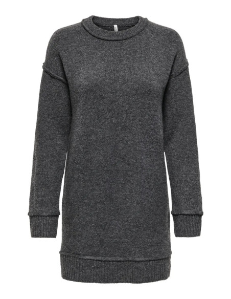 Vestido de punto.ONLHAZEL LS O-NECK DRESS BF KNT