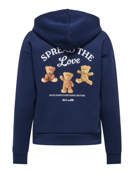 Sudadera capucha oso.ONLRICKY L/S HOOD BOX SWT