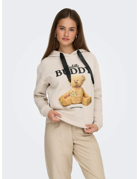 Sudadera capucha oso.ONLRICKY L/S HOOD BOX SWT