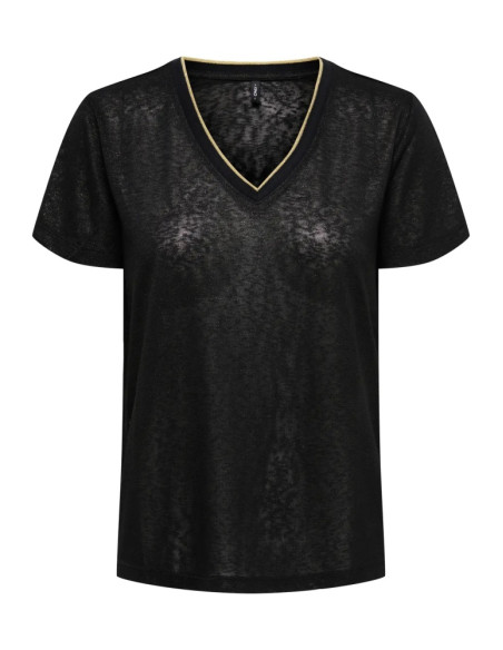 Camiseta  pico. ONLBEATRICE S/S V-NECK TOP BF JRS