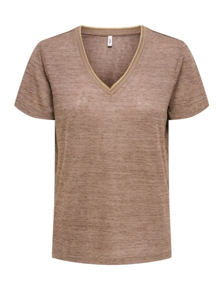 Camiseta  pico. ONLBEATRICE S/S V-NECK TOP BF JRS