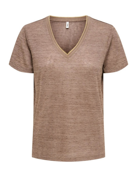 Camiseta  pico. ONLBEATRICE S/S V-NECK TOP BF JRS