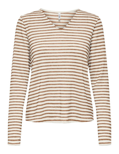 Camiseta manga larga. ONLLYDIA L/S V-NECK STRIPE TOP JRS
