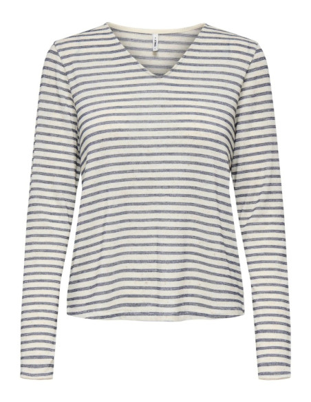 Camiseta manga larga. ONLLYDIA L/S V-NECK STRIPE TOP JRS