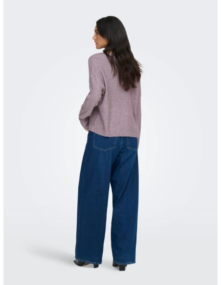 Jersey lentejuela .ONLARIZONA LS SEQUINS V-NECK PUL KNT