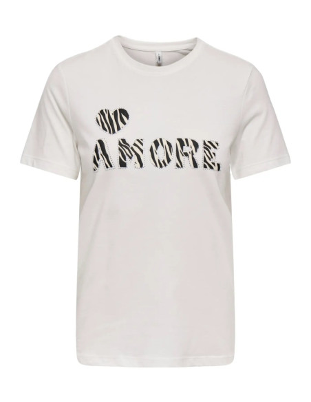 Camiseta manga corta. ONLDITTE LIFE RHNSTN S/S ANIMAL TOP JRS