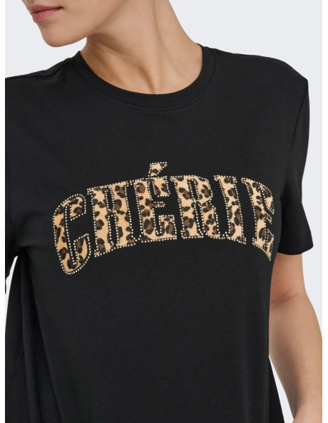 Camiseta manga corta. ONLDITTE LIFE RHNSTN S/S ANIMAL TOP JRS