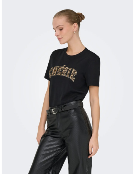 Camiseta manga corta. ONLDITTE LIFE RHNSTN S/S ANIMAL TOP JRS