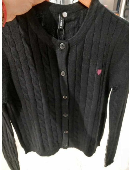 Chaqueta punto corta . ONLKATIA LS CABLE BUTTON CARDIGAN CC KNT