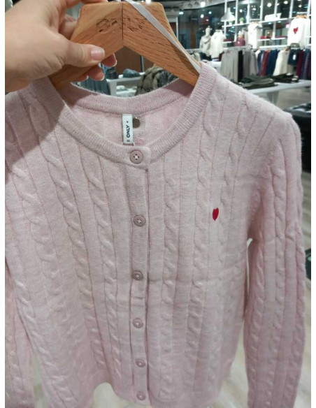 Chaqueta punto corta . ONLKATIA LS CABLE BUTTON CARDIGAN CC KNT