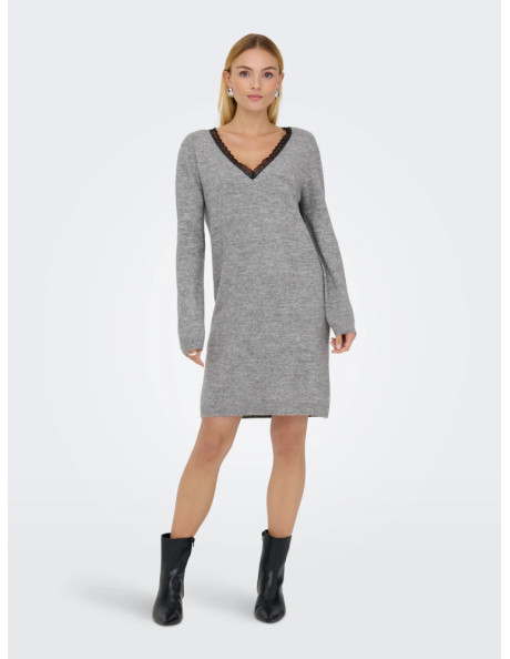 Vestido punto reversible . ONLTAMMY LS REVERS LACE DRESS BF KNT