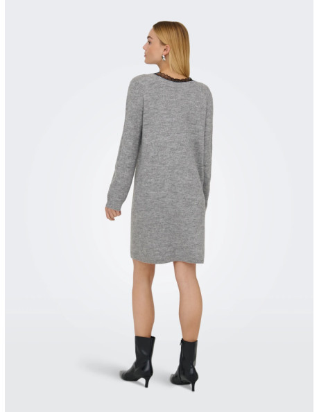 Vestido punto reversible . ONLTAMMY LS REVERS LACE DRESS BF KNT