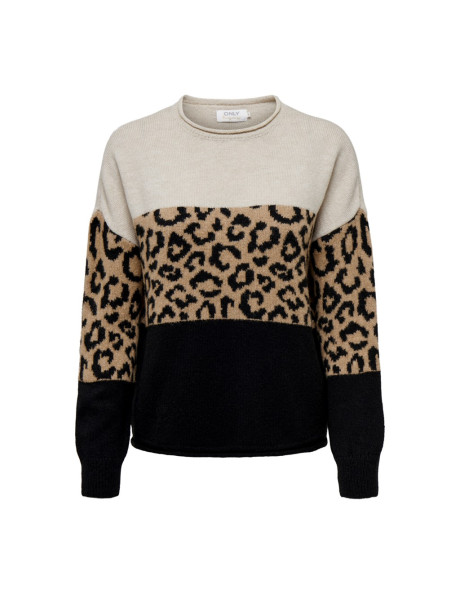 ONLJADE ANIMAL LS O-NECK CC KNT