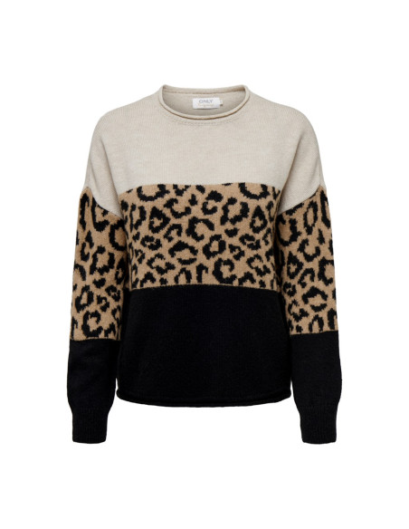 ONLJADE ANIMAL LS O-NECK CC KNT